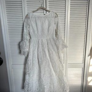 Lace Long White Dress